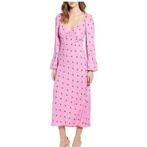 AFRM pink trixie midi dress XS